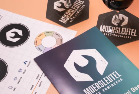 Moersleutel Build Your Own Beer Pack with tasting glasses, placemats, and bold craft beers ready for a personal beer tasting experience