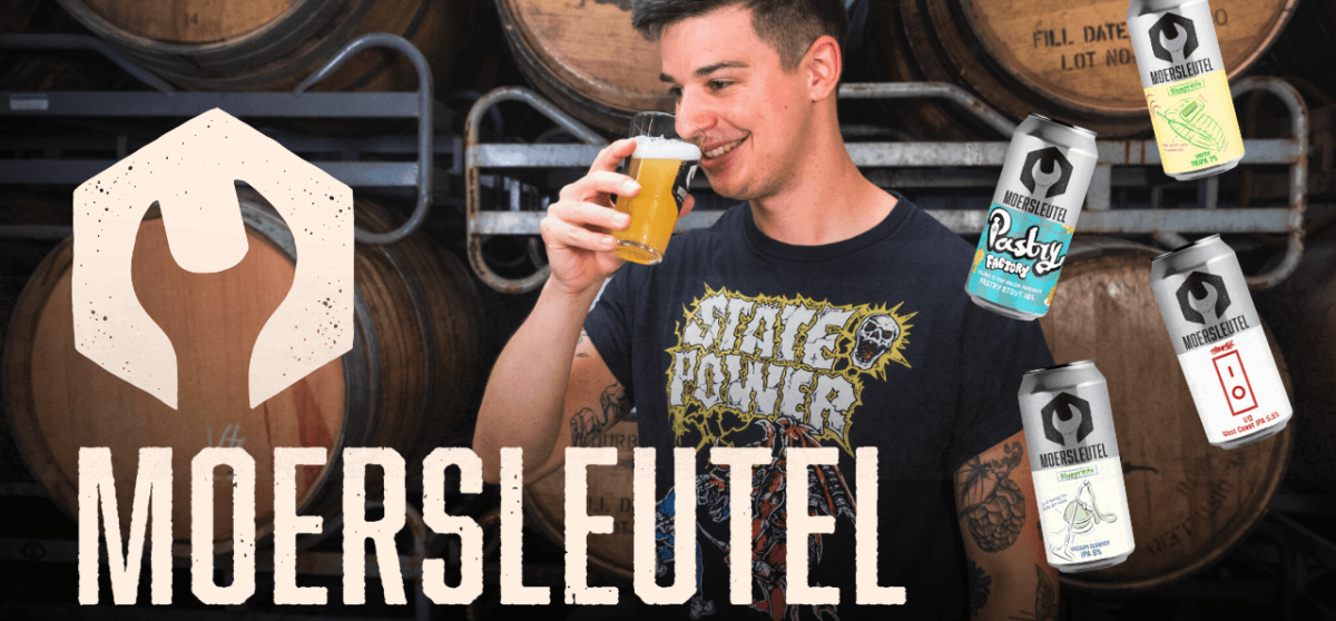 Moersleutel Guild Box 26 thumbnail showing exclusive beer cans and smiling brewer