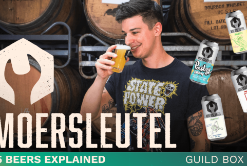 Moersleutel Guild Box 26 thumbnail showing exclusive beer cans and smiling brewer